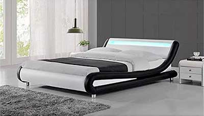 Black and White Platform  Queen Bed 07