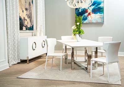 Halo Glass Top Dining Table by AICO