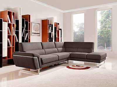 Brown Fabric Sectional Sofa VG 260