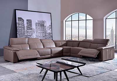 Tan Leather sectional sofa AE 303