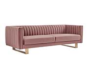 Blush Velvet Sofa AL Delbert