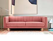 Blush Velvet Sofa AL Delbert