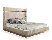 Beige Bonded Leather Bed VG Alymer