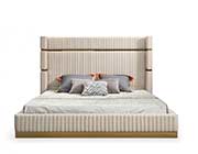 Beige Bonded Leather Bed VG Alymer