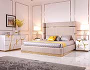 Beige Bonded Leather Bed VG Alymer