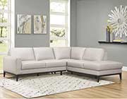 Gray Leather Sectional Sofa HE 557