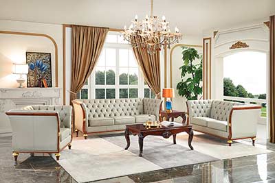 Top Grain Leather sofa set EF 0401