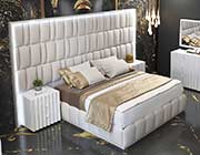 White Eco leather Bed EF Oreana