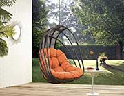 Swing Outdoor Patio Lounge Chair in Orange MW Pergola