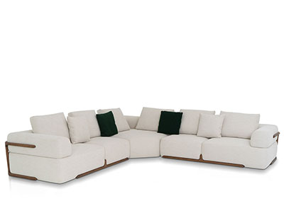 Off White Sectional Sofa VG Solomon