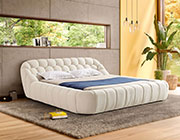 Modern Tufted Off-White Bed VG Yolane