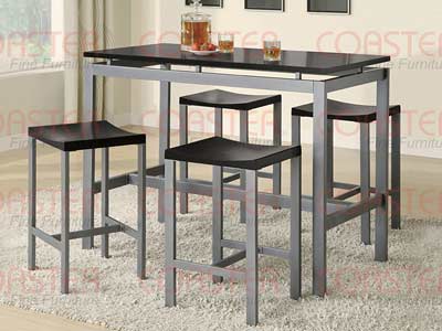 Atlas Counter Height Dining Set, Black Top Matte