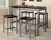 Atlas Counter Height Dining Set, Black Top Matte