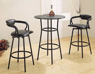 Black Metal Round Counter Height  Bar Table